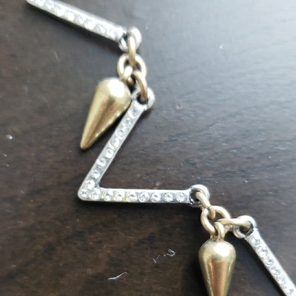 Gold and Silver Zigzag Necklace - Picture 5 of 7